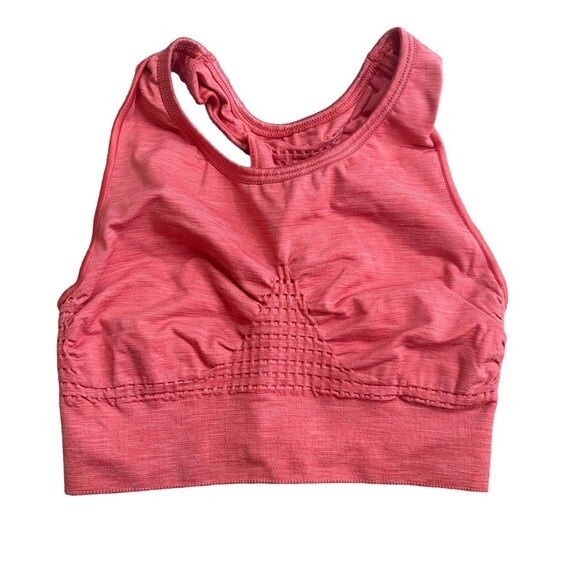 Sweaty Betty Size S‎ Stamina Long Line Sports Bra Seamless Bright Coral Pink - Picture 2 of 7